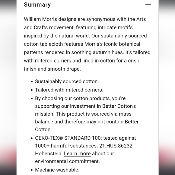 Williams Sonoma MORRIS & CO. Compton Tablecloth,Size 70×108 In, Retail $150.00US - Picture 15 of 15